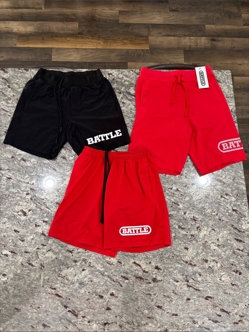 Battle sports Men's Athletic Shorts - Red & Black Performance Shorts